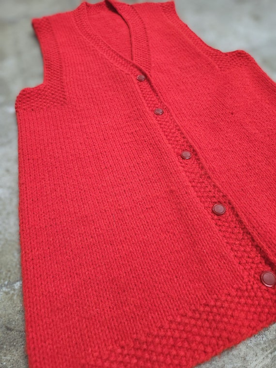 Vintage 60s Red Sweater Vest - image 3