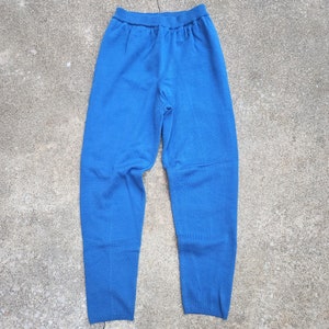 Vintage 70&#39;s, Blue, Satin Lined, Elastic Waist, Joggers, Trousers, Pants