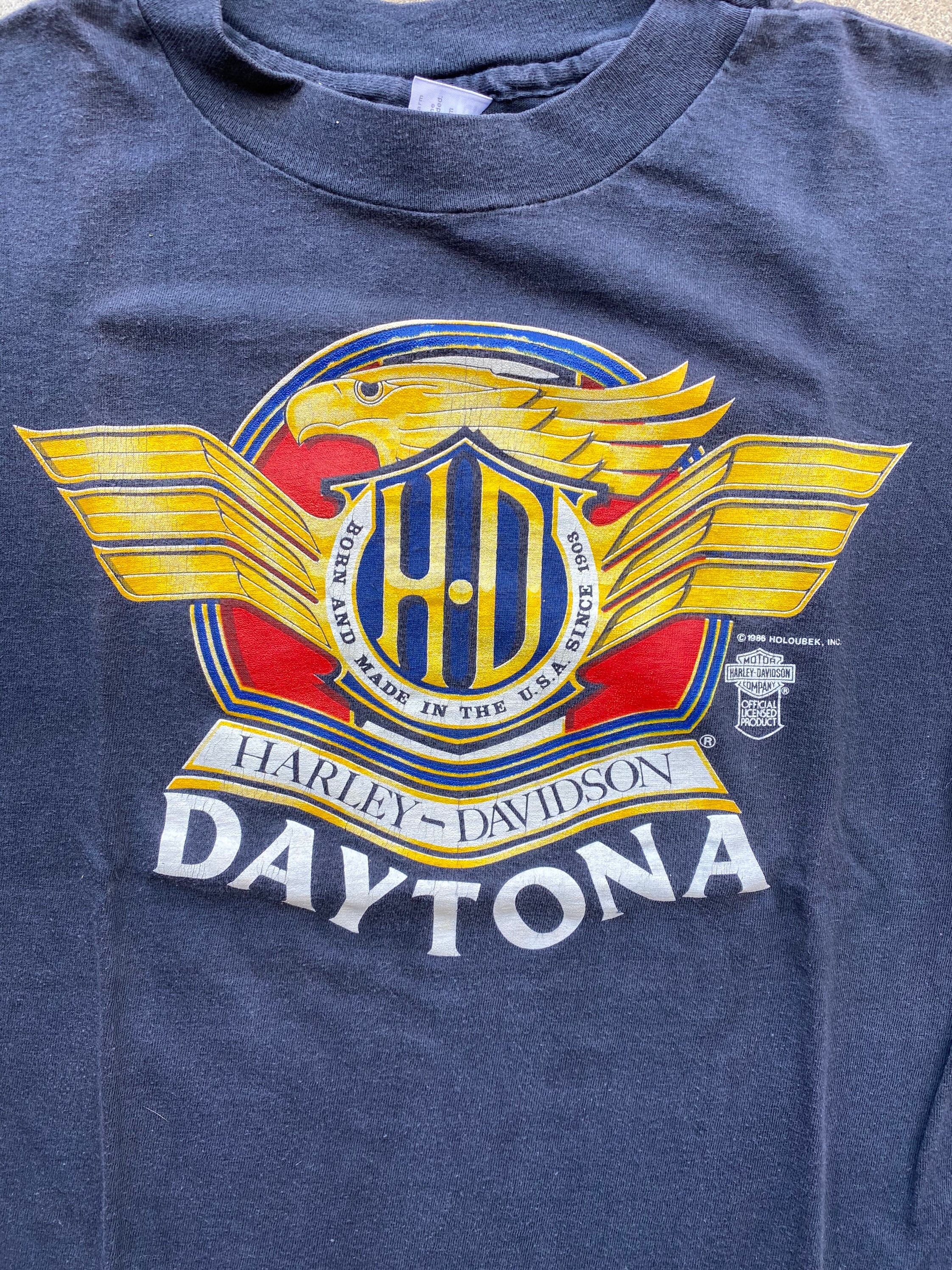 Vintage 80's, Faded Black, Harley Davidson, 