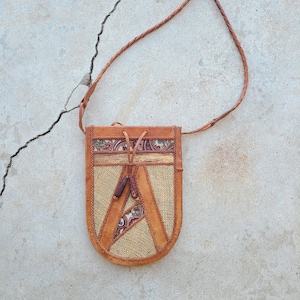 Vintage 70&#39;s, Brown, Leather, Boho, Shoulder, Bag, Purse