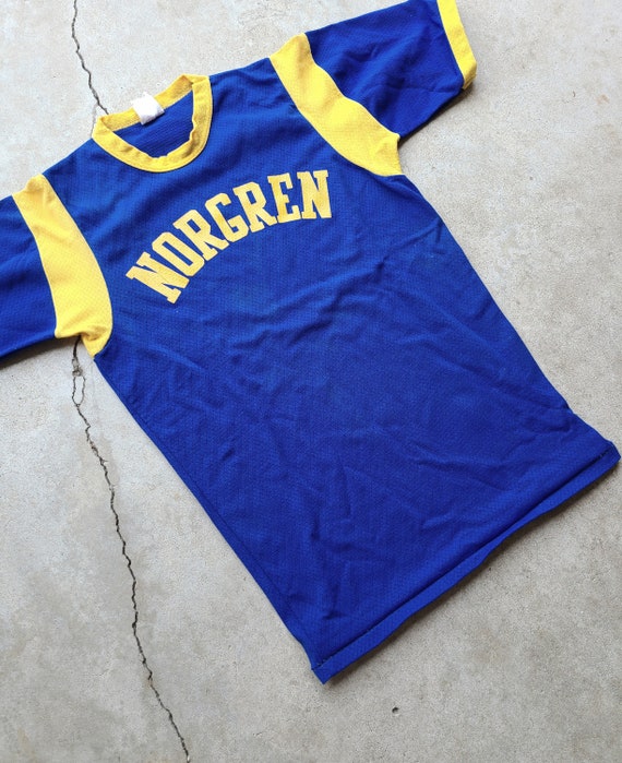 Vintage 50s/60s, Blue and Yellow, Sports Jersey, … - image 3