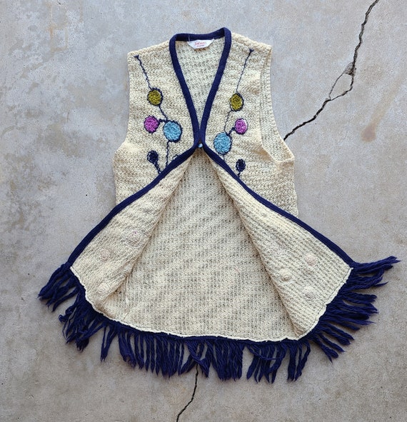 Vintage 70's, Long, Knit, Vest - image 5