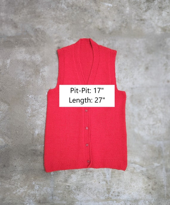 Vintage 60s Red Sweater Vest - image 2