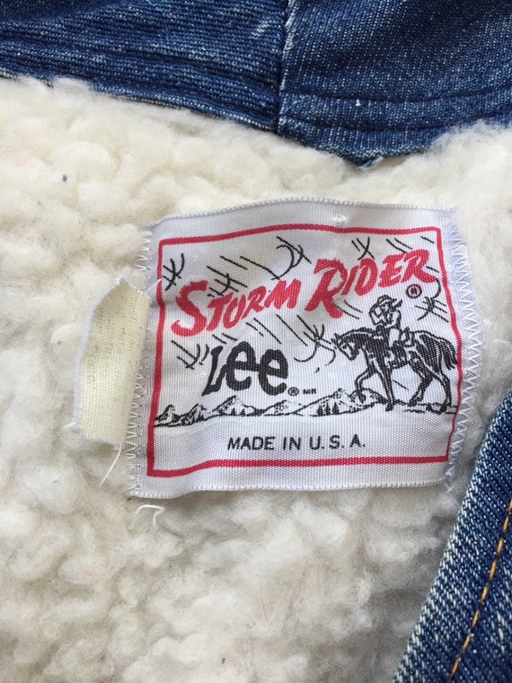 Vintage 80s Lee Storm Rider Sherpa Lined Denim Ve… - image 6