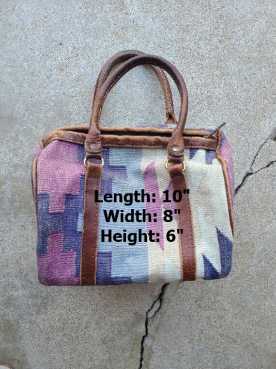Vintage 80s Chimayo Style, Bag, Handle Bag, Purse… - image 2