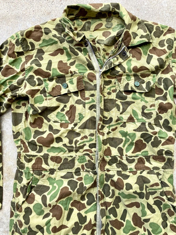 Vintage Zip Up Camouflage Flight Suit/ Jump Suit