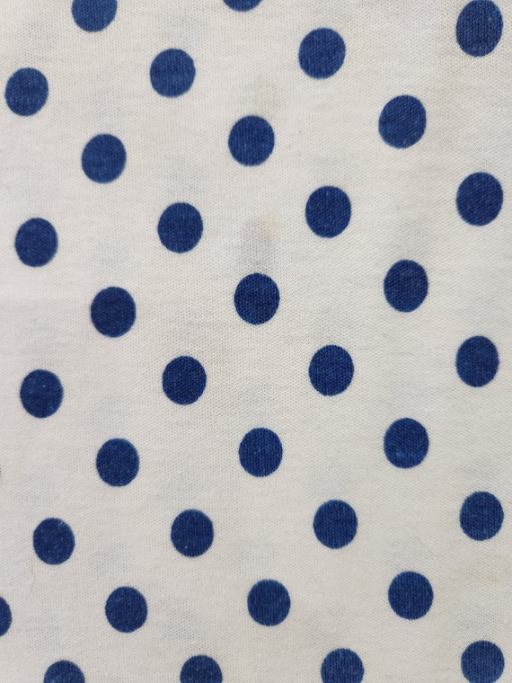 Vintage 70s Blue Polka Dot Polo Tee - image 6