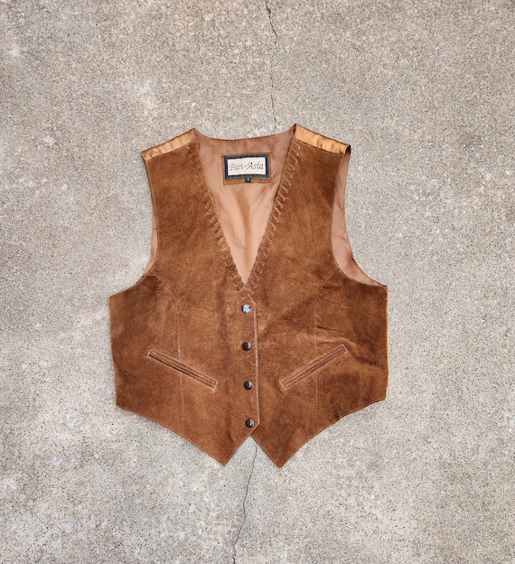 Vintage 90s Leather Nylon Vest