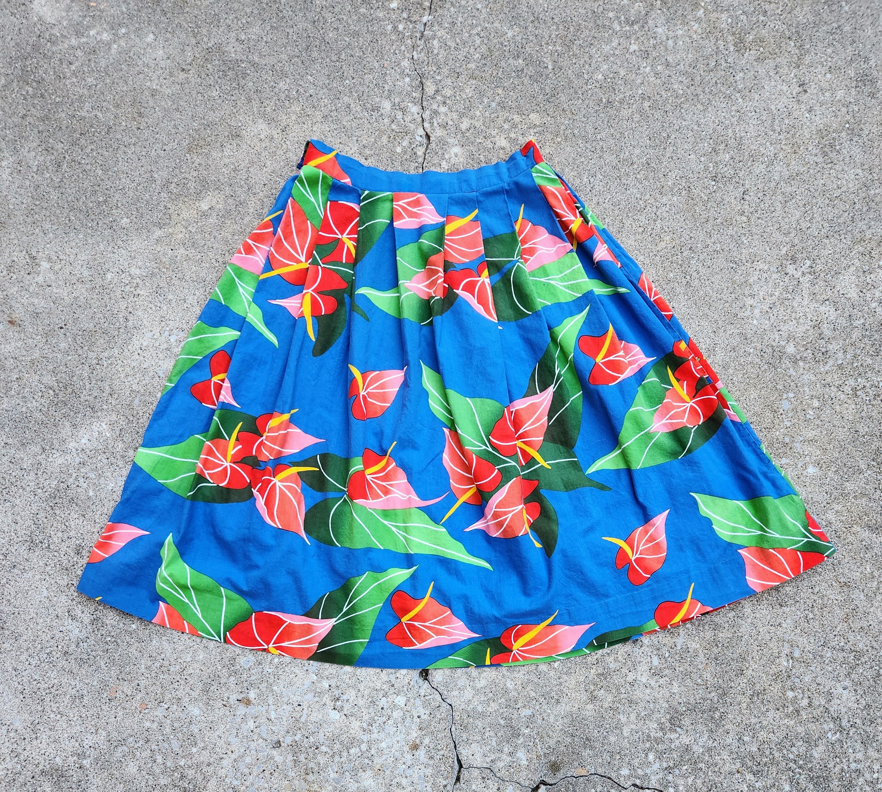 スカート Flamingo Print Cotton Skirt Flamingo Print Skirt - Etsy