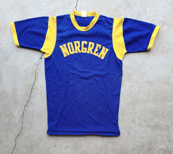Vintage 50s/60s, Blue and Yellow, Sports Jersey, … - image 1