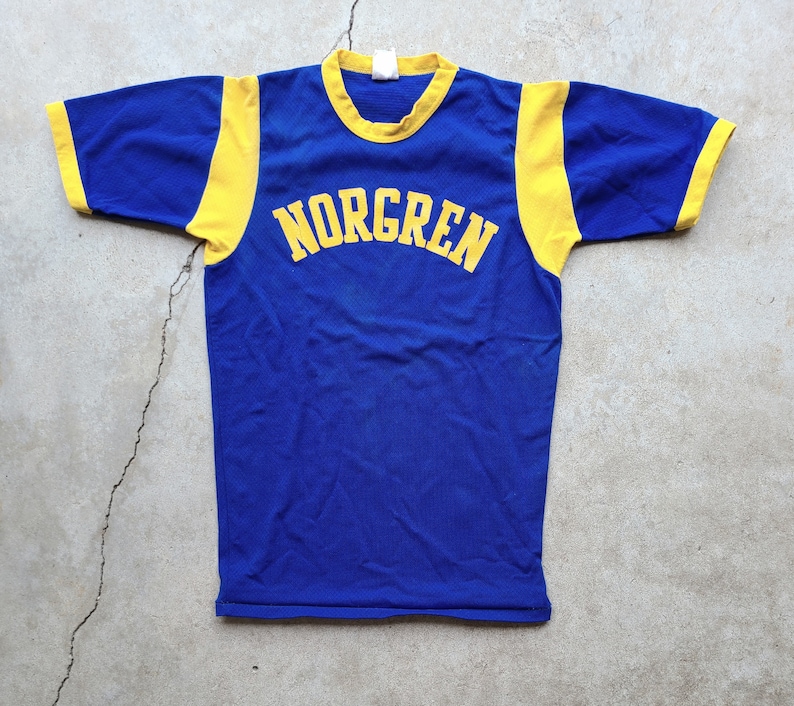 Vintage 50s/60s, Blue and Yellow, Sports Jersey, Sportswear image 1