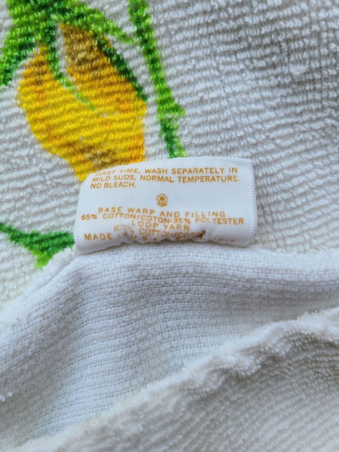 Vintage 70's Terry Cloth Tablecloth Etsy