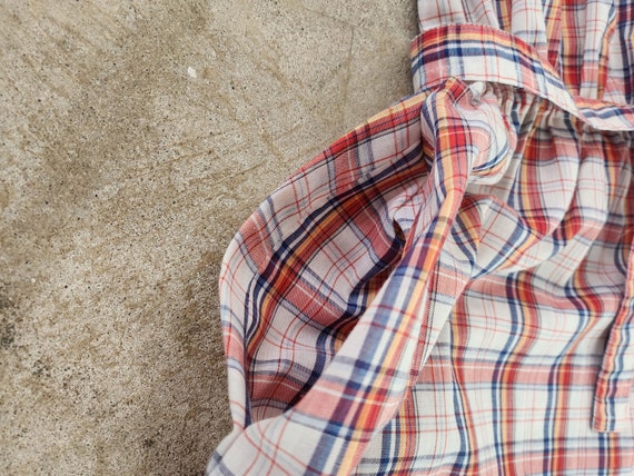 Vintage 70s Red Plaid Shirtdress With Pockets - image 9