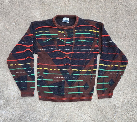 Vintage 80/90s Brown Black Coogi Style Sweater - image 1