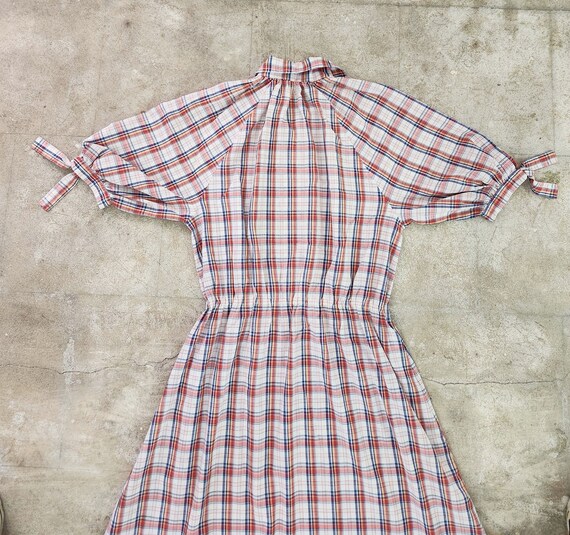 Vintage 70s Red Plaid Shirtdress With Pockets - image 4