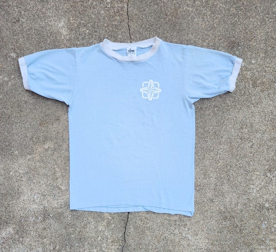 Vintage 70s Blue Ringer Tee - image 1