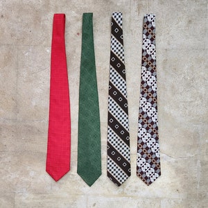 Vintage 70s, Lot of 4, Wide, Neckties