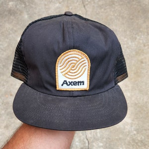 Vintage 90s, Black, AXEM TECH, Mesh, Snapback, Hat