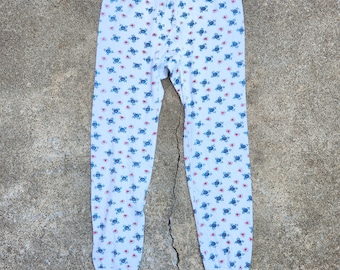 Vintage 80s Floral Thermal Pants