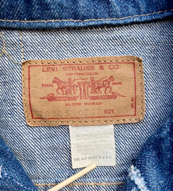 Vintage 70s Upcycled Levi's Jacket Churn Dash Qui… - image 5