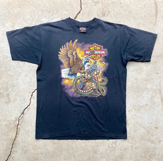 Vintage 80’s Harley Davidson “Eagle Vs Dragon” T S