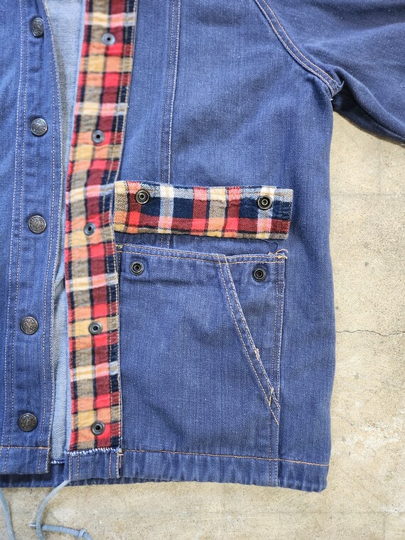 Vintage 70/80s Denim Flannel Hooded Jacket - image 6