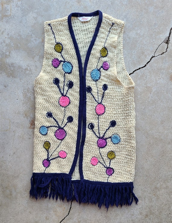 Vintage 70's, Long, Knit, Vest - image 1