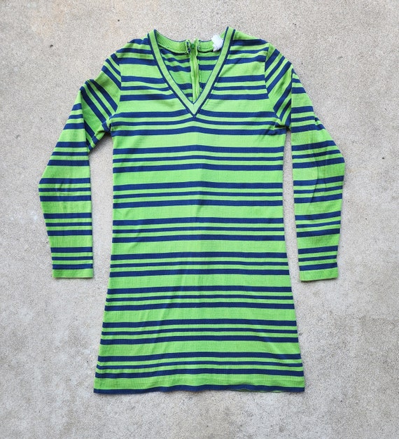 Vintage 60s Striped Shirt Dress - image 1
