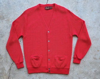 90s Vintage No Boundaries Cardigan Sweater Red Button Ramie
