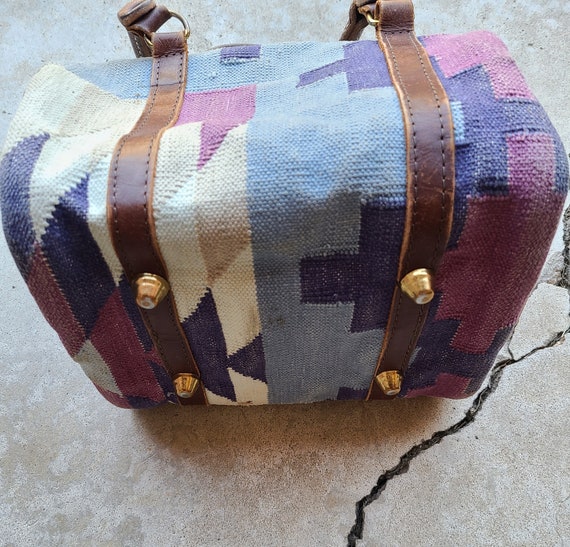 Vintage 80s Chimayo Style, Bag, Handle Bag, Purse… - image 5