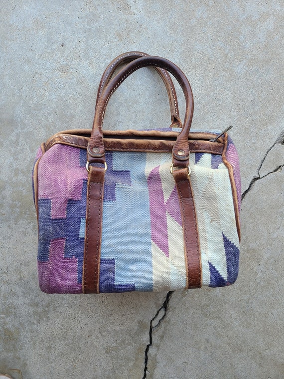 Vintage 80s Chimayo Style, Bag, Handle Bag, Purse… - image 1