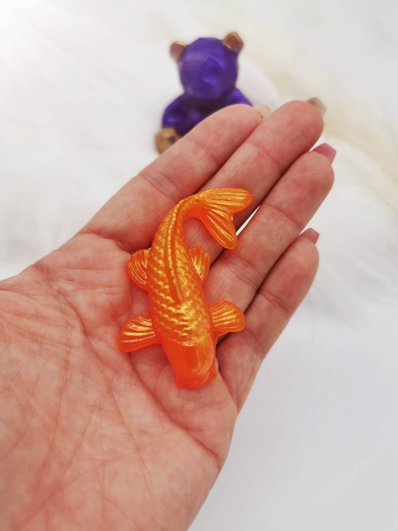3D Koi Resin Fish From Epoxy Orange Gold Etsy