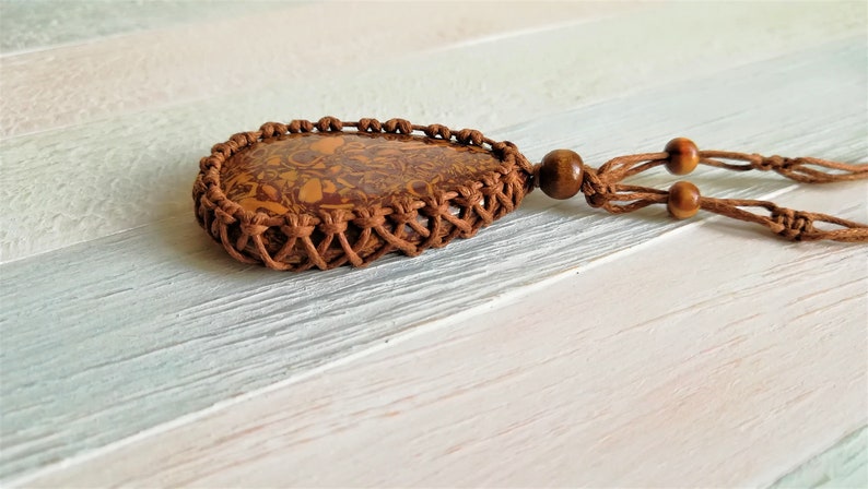 Shell jasper Elephant skin stone Fossilized seaweed positive energy necklace Cobra Stone Indian Script Stone MARIAM JASPER
