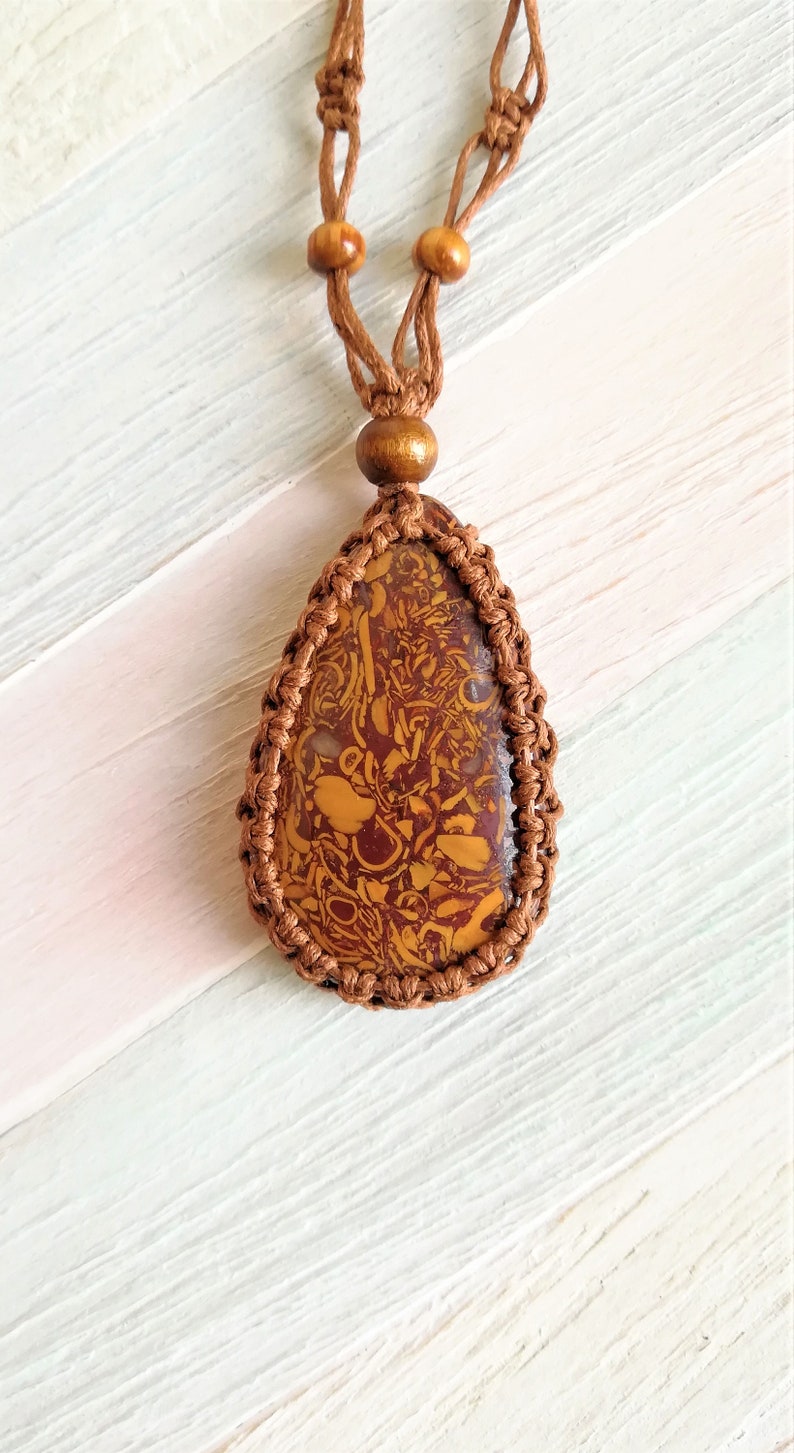 Shell jasper Elephant skin stone Fossilized seaweed positive energy necklace Cobra Stone Indian Script Stone MARIAM JASPER