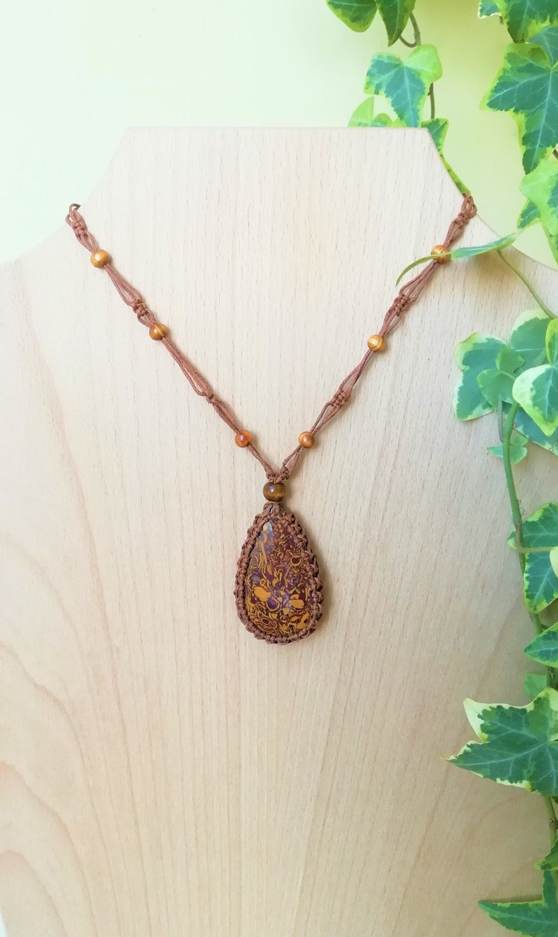 Shell jasper Elephant skin stone Fossilized seaweed positive energy necklace Cobra Stone Indian Script Stone MARIAM JASPER