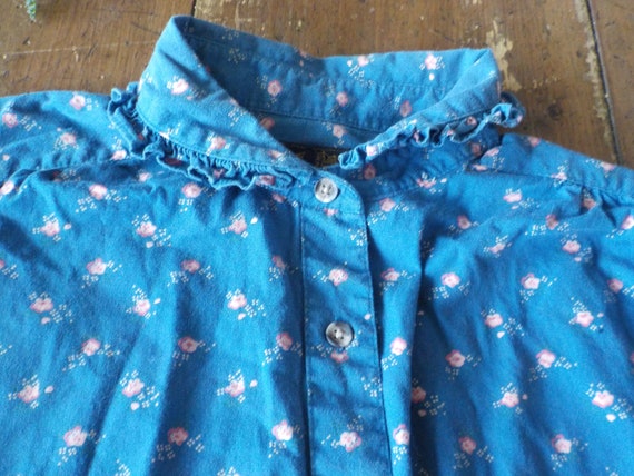 1980 eddie bauer floral chemisier en coton à coll… - image 1