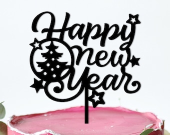 New Years Toppper, Acrylic New Years Eve Decorations, New Year Party Decor, New Year Cake Topper