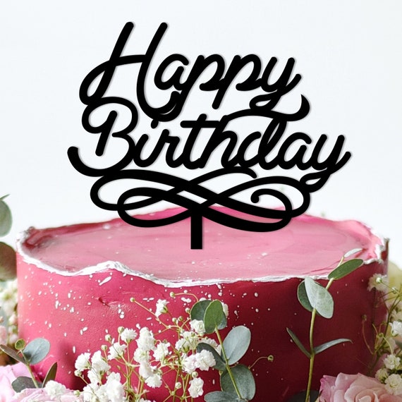 Topper gâteau joyeux anniversaire, topper gâteau acrylique, topper