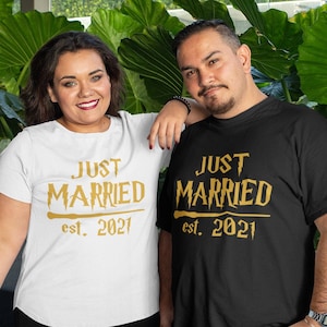 Couples matching just married shirts, Just married honeymoon shirts, His and hers shirts, Mr and mrs 2022 family shirts