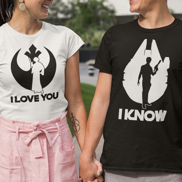 I love you I know star wars shirts, Star wars shirt, Disney shirts, Matching couple star wars, Mr and Mrs shirts, Han solo, Princess Leia