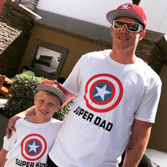 Papa e hijo camisa del Capitan America camisas de fiesta de cumpleanos camisas de escudo del Capitan America camiseta del Capitan America camisas de heroes de Stan Lee Etsy Espana
