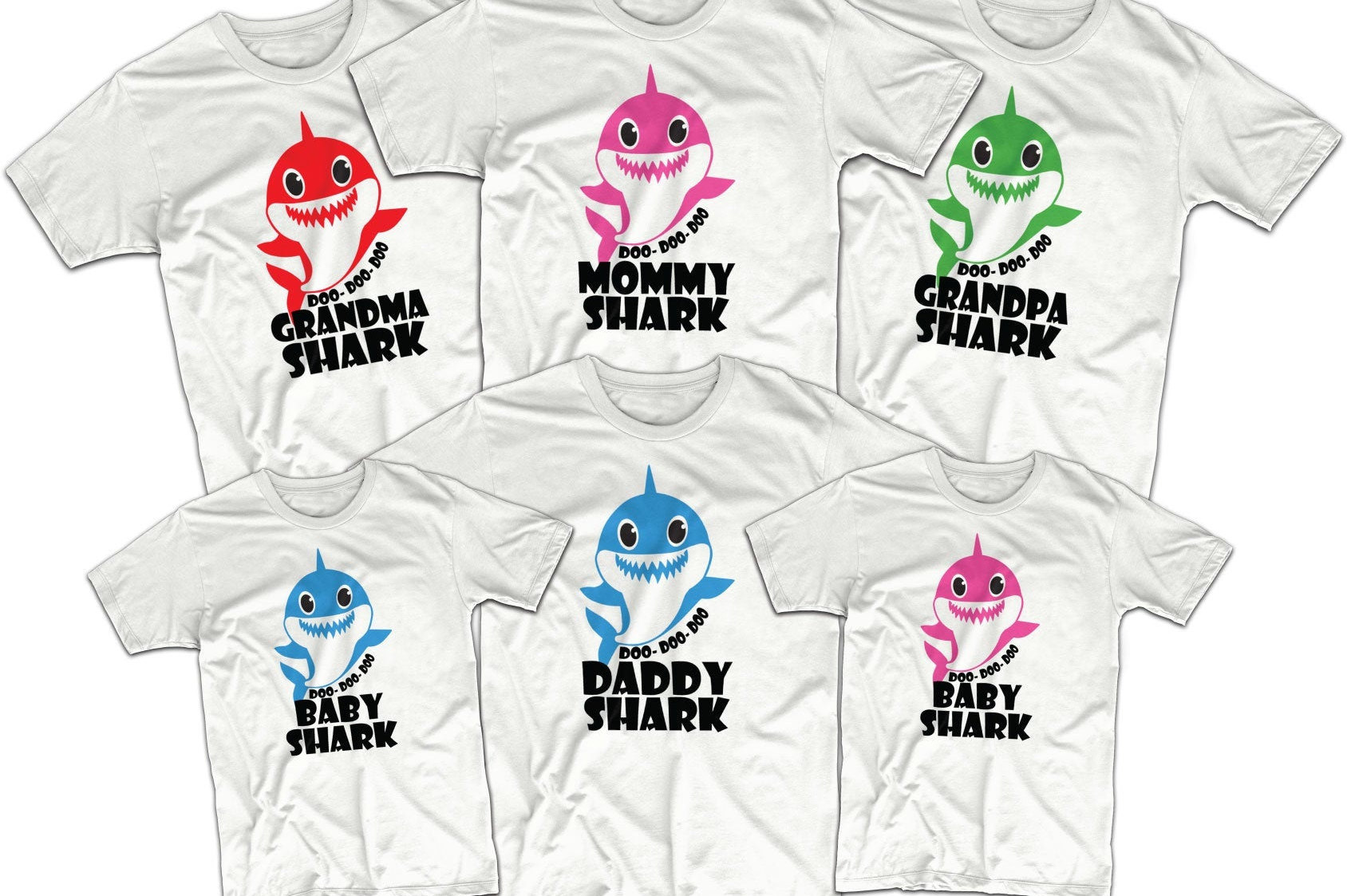 Bambino o Bambina e Mamma Shark squalo Coppia di Baby t-Shirt 