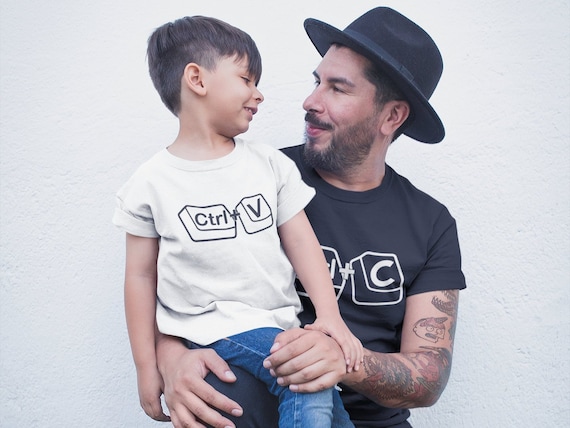 Camicie abbinate padre figlio, Camicie bambino pap�, regalo festa del pap�,  Padre e figlio abbinati, Camicia Ctrl C, Camicie t-shirt Ctrl C + Ctrl V -  Etsy Italia
