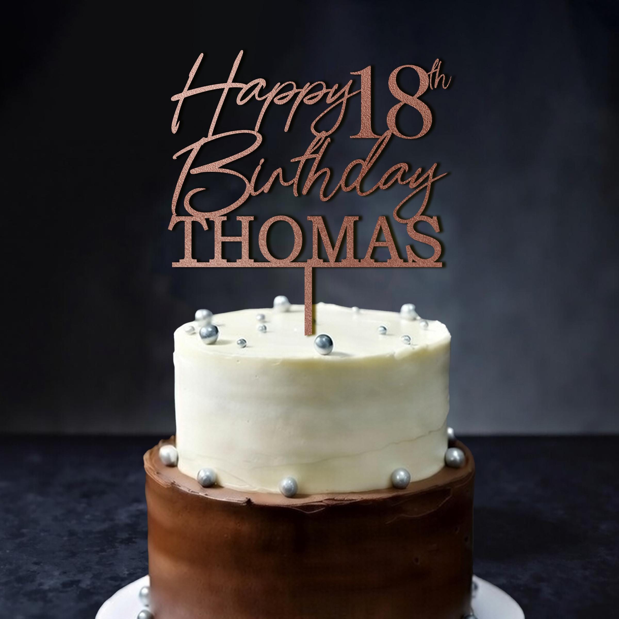 Personalized Birthday Cake Topper, Happy 18th Birthday Cake Topper ...
