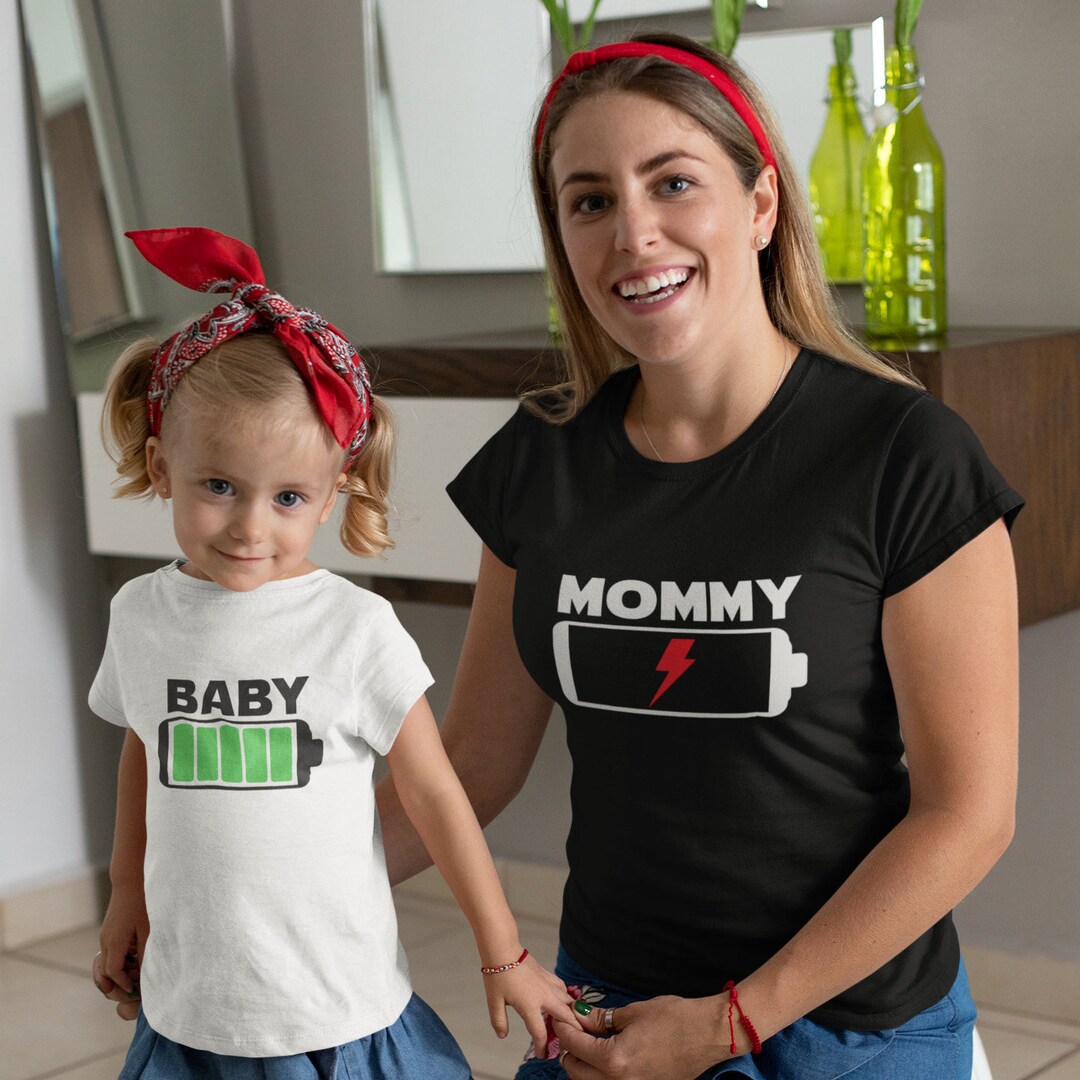 Daughter Full Battery Shirt Matching Mommy Mother's Day Gift