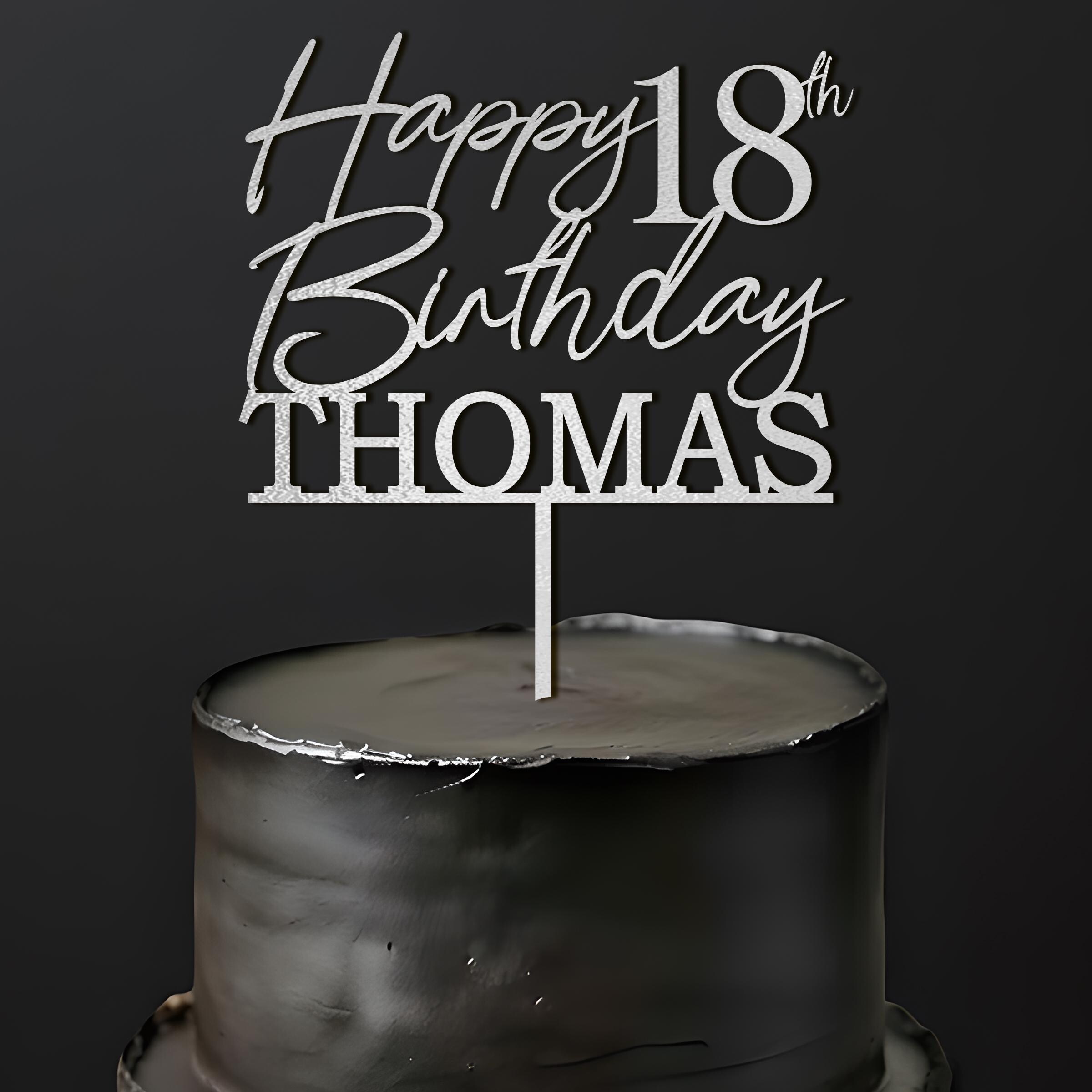 Personalized Birthday Cake Topper, Happy 18th Birthday Cake Topper ...