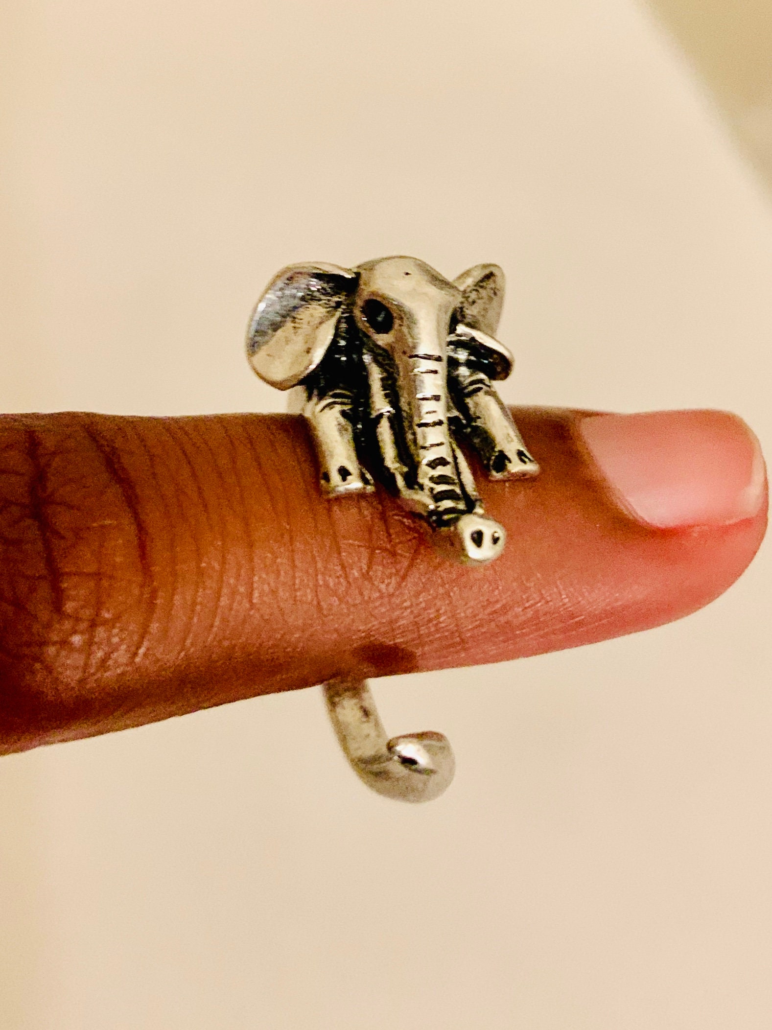 Adjustable Elephant Ring Silver Children Ring Charity Etsy
