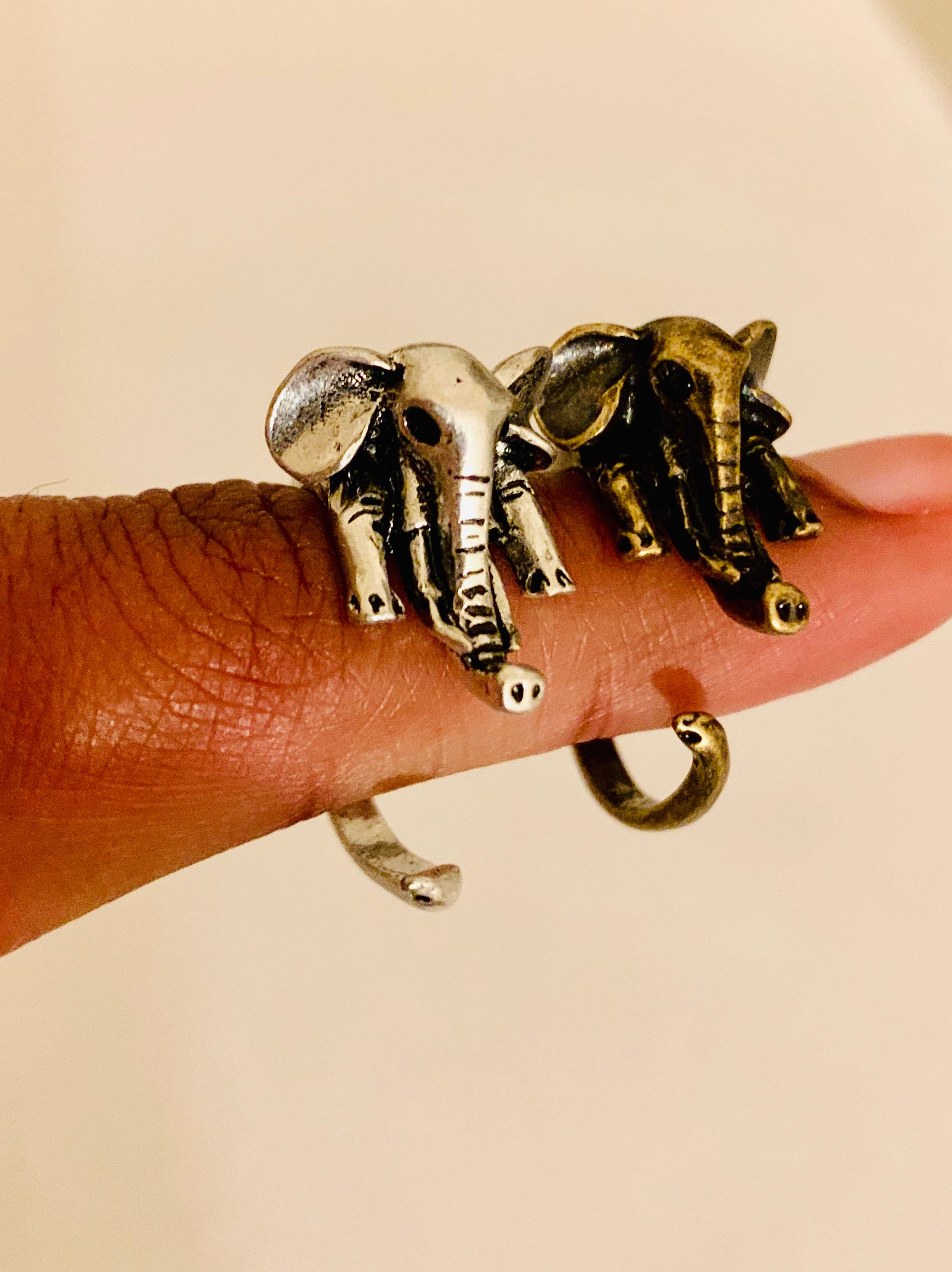 Adjustable Elephant Ring Silver Children Ring Charity Etsy