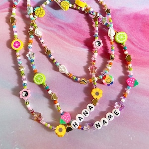 Y2k beaded friendship necklaces | beaded necklace | Y2k | friendship necklaces | name necklace |