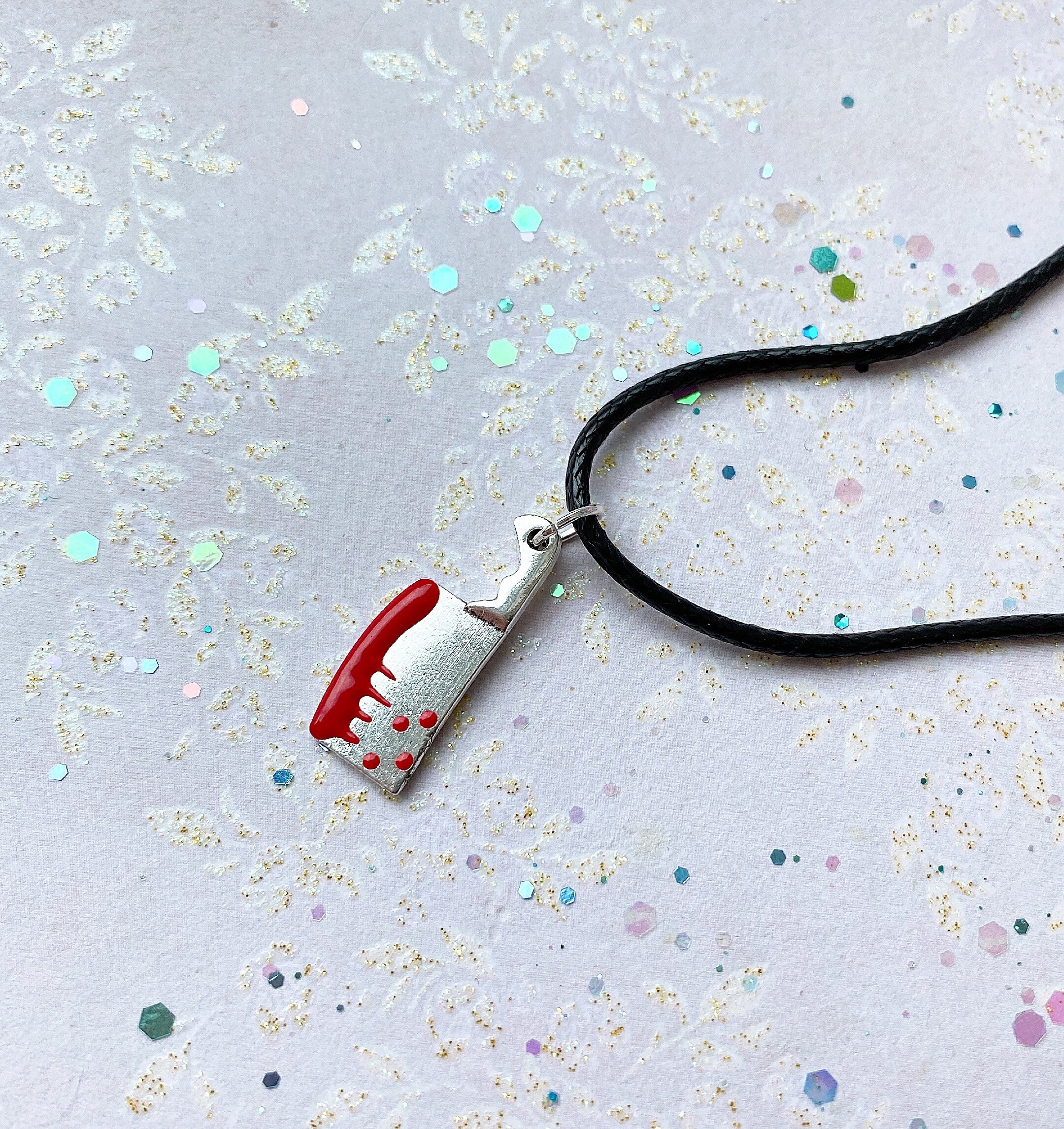 Bloody cleaver knife necklace horror necklace knife Etsy